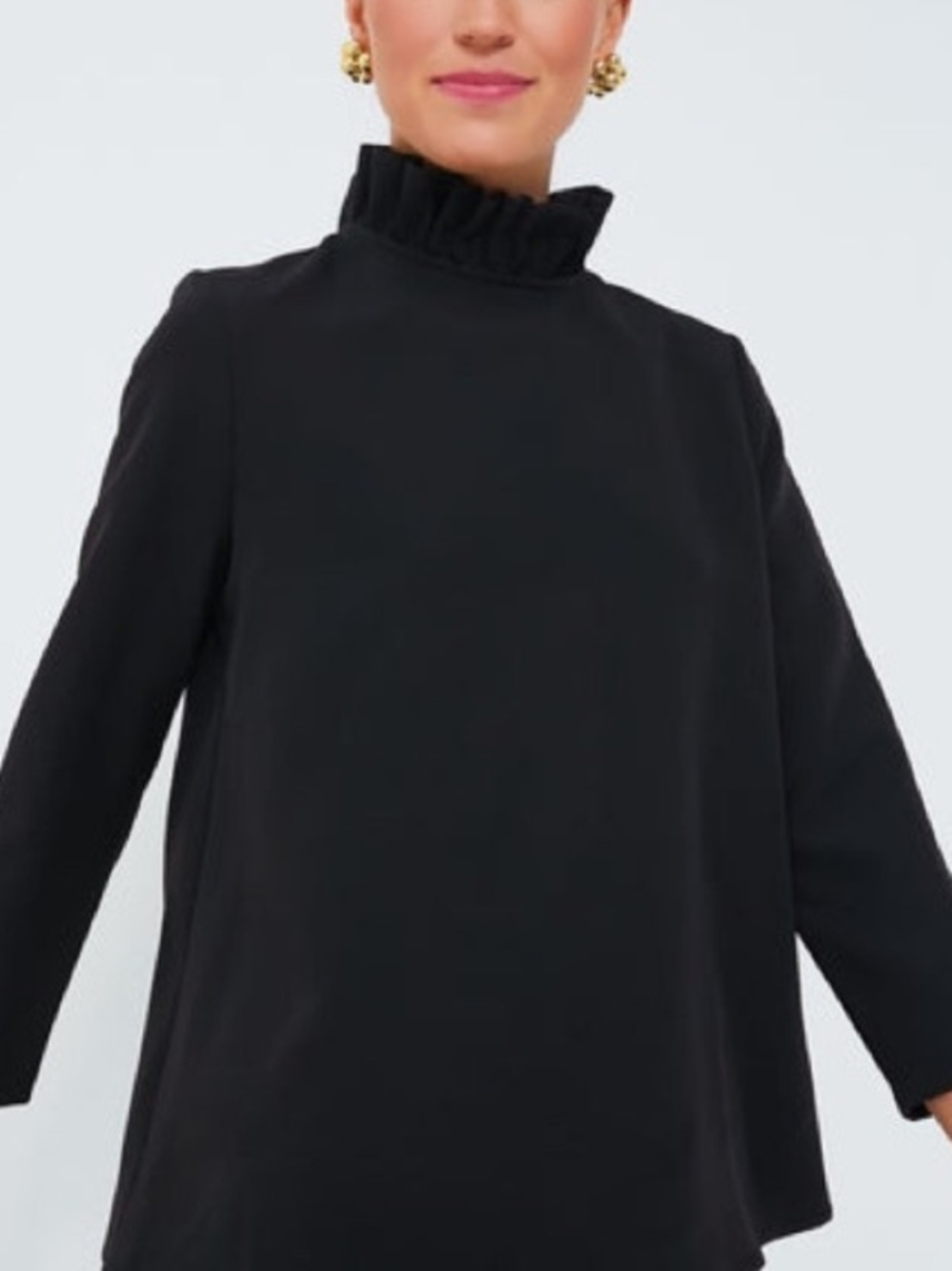 Tuckernuck Black Ruffle Bow-Back Top, Medium - Picture 2 of 8